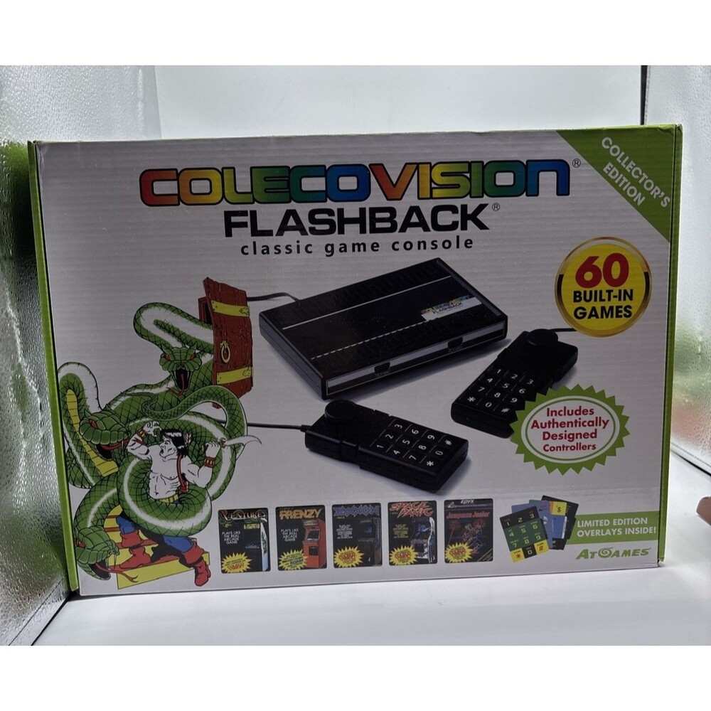 AtGames ColecoVision FlashBack Black Game Console NIB 60 Built in games Gift Boy